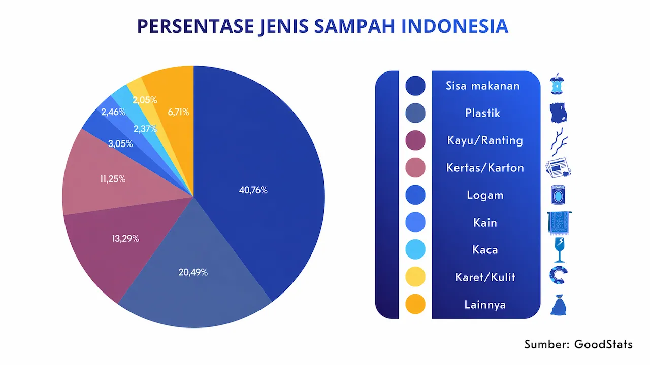 Data Sampah di Indonesia Berdasarkan Jenis Sampah