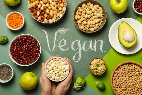 Aneka protein bahan dasar produk vegan